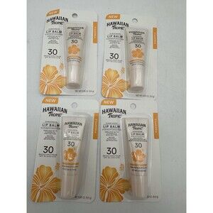 HAWAIIAN TROPIC LIP BALM Sunscreen SPF30 PINEAPPLE 0.35oz Lot Of 4 H20 Resistant
